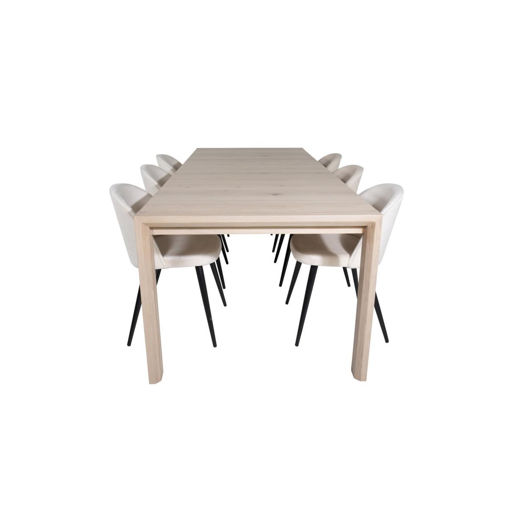 Voir la diapositive 2 : Paris Prix Ensemble table à manger extensible & 6 chaises  slider & velvet  170-250cm beige