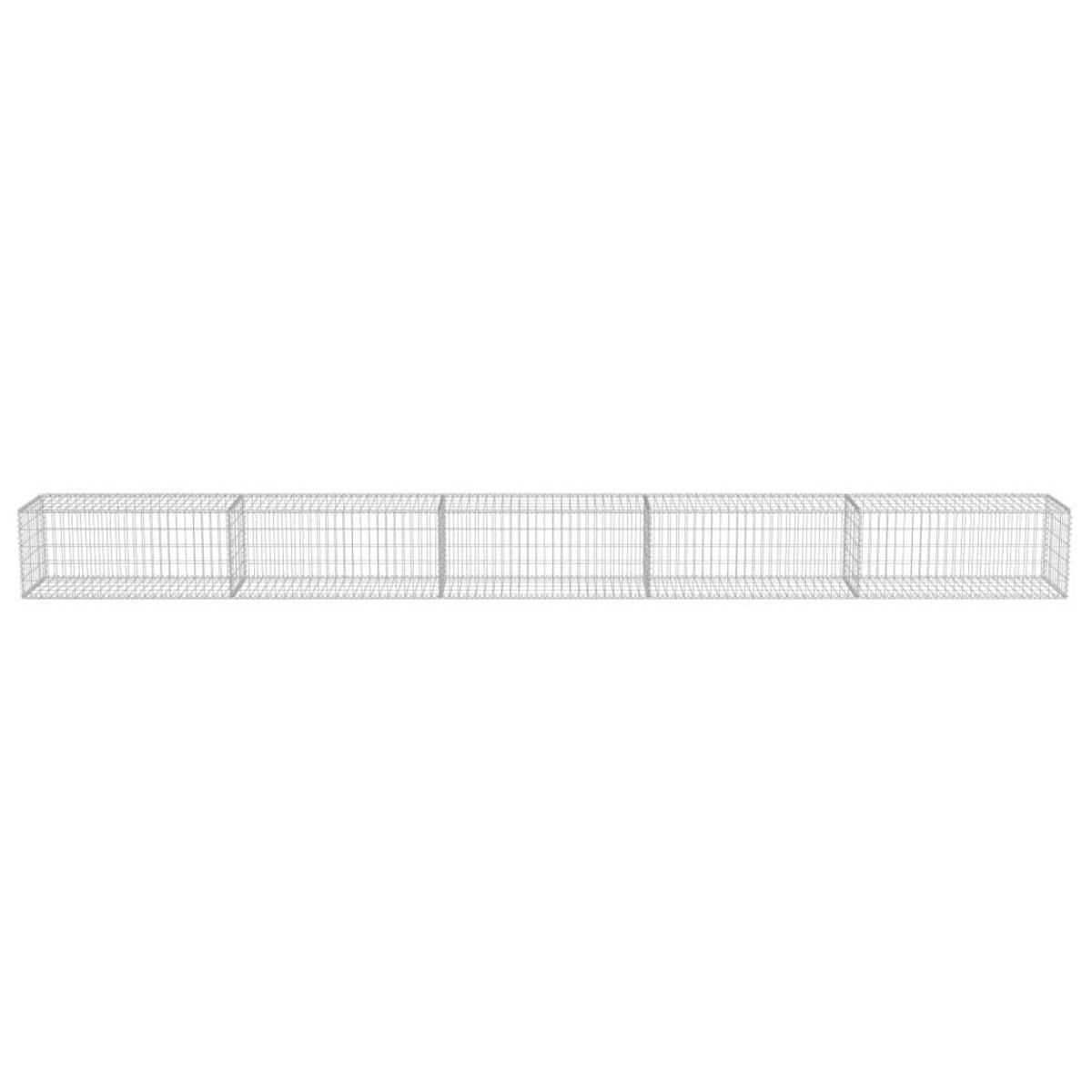 VIDAXL Mur a gabion avec couvercles Acier galvanise 600 x 50 x 50 cm