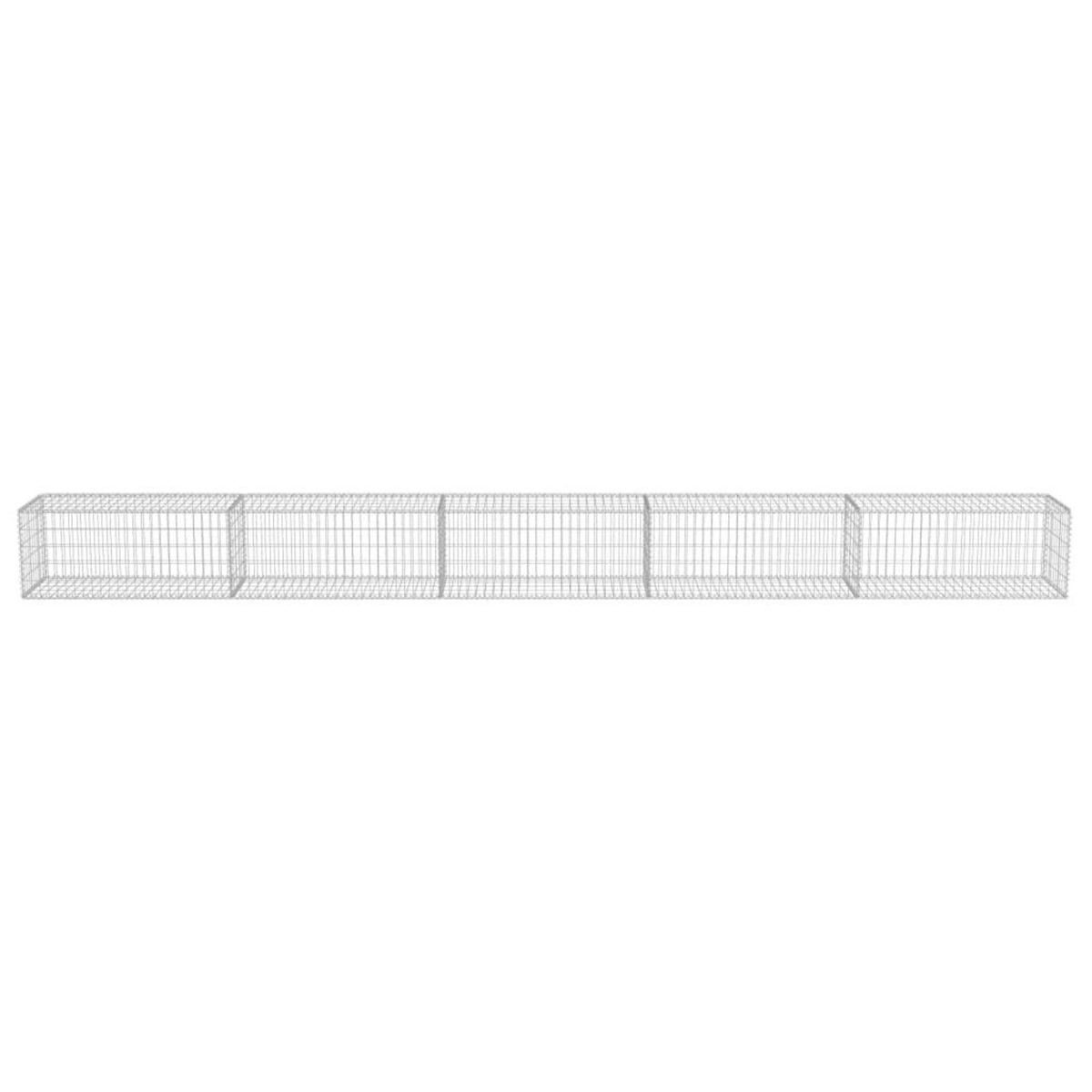 VIDAXL Mur a gabion avec couvercles Acier galvanise 600 x 50 x 50 cm