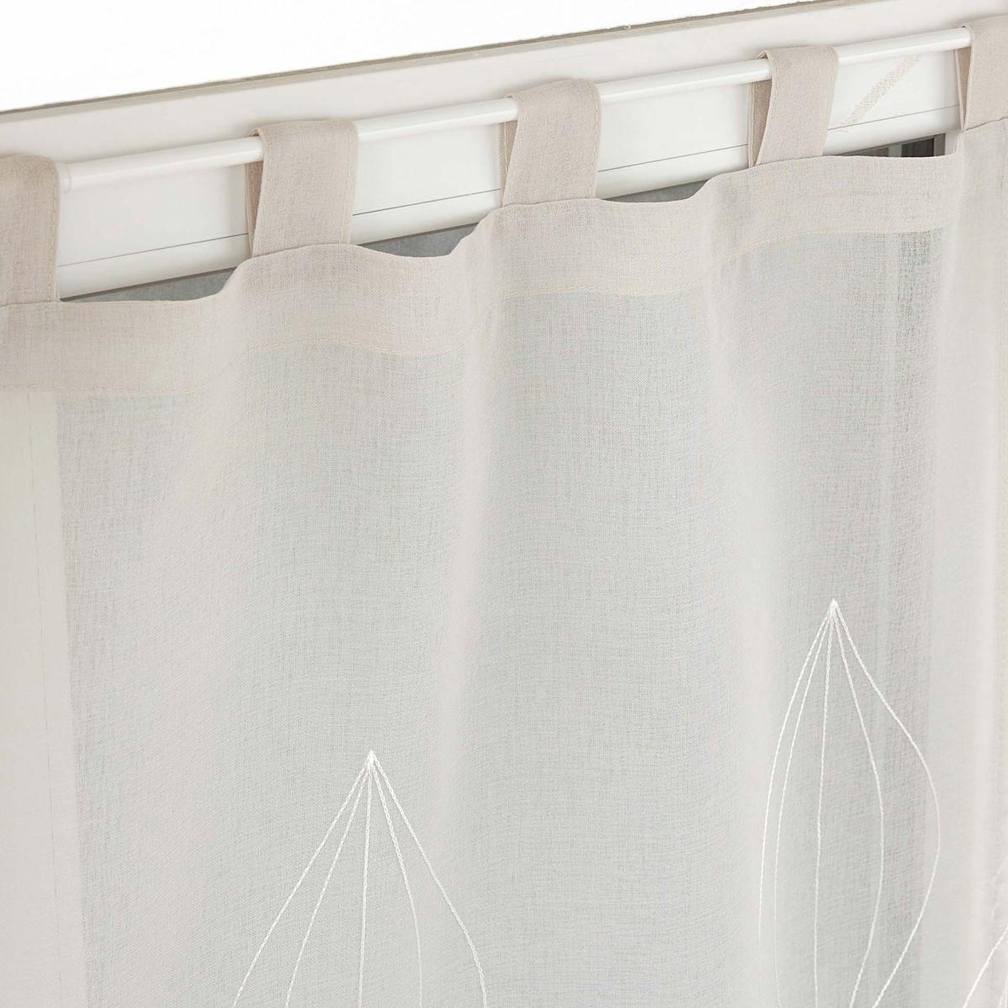 Voir la diapositive 2 : Douceur d'Intérieur Paire de voilages brodés  galactee  60x90cm taupe