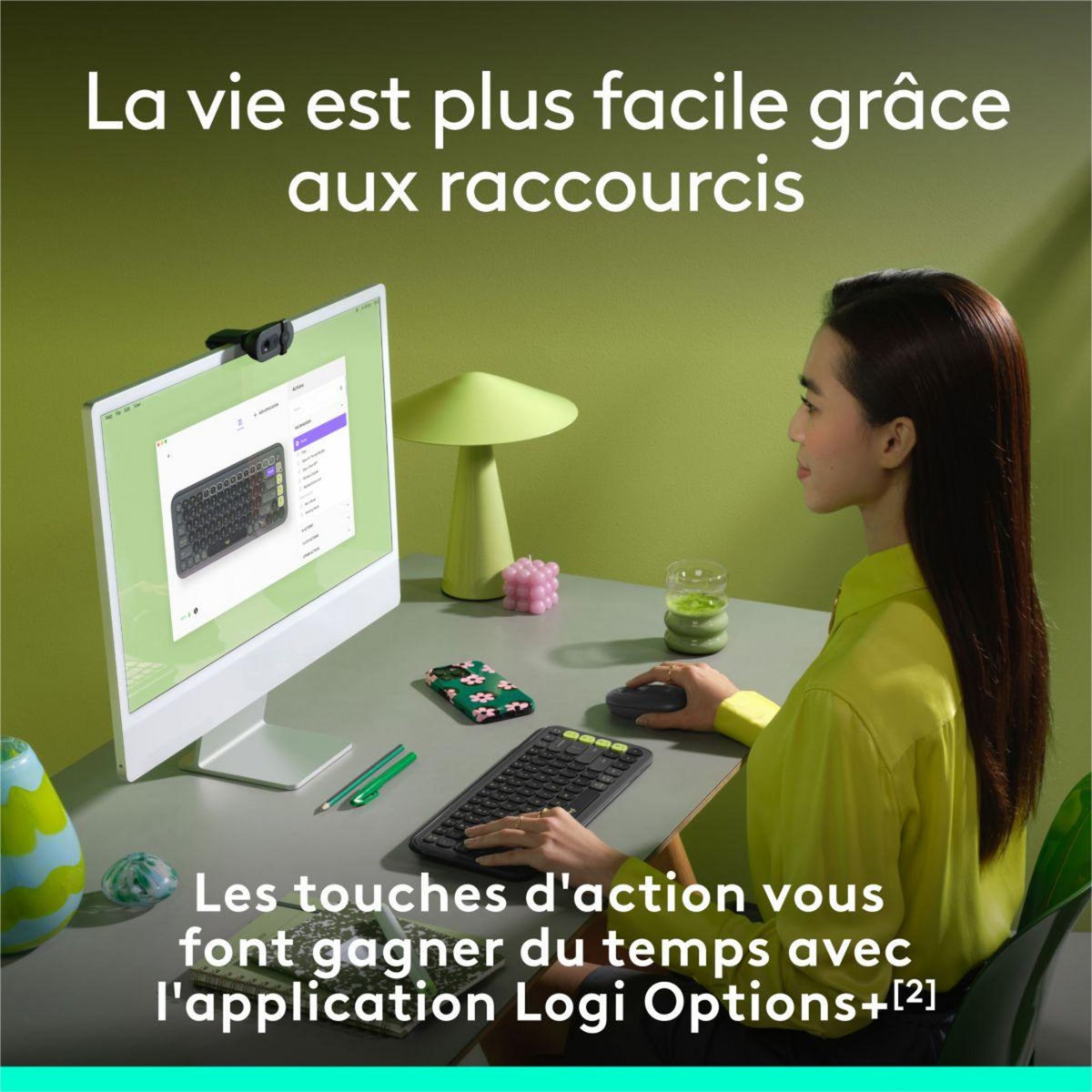 Logitech Clavier sans fil Pop Icon Graphite