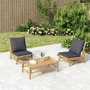 Voir la diapositive 1 : VIDAXL Chaises de jardin lot de 2 avec coussins gris fonce bambou