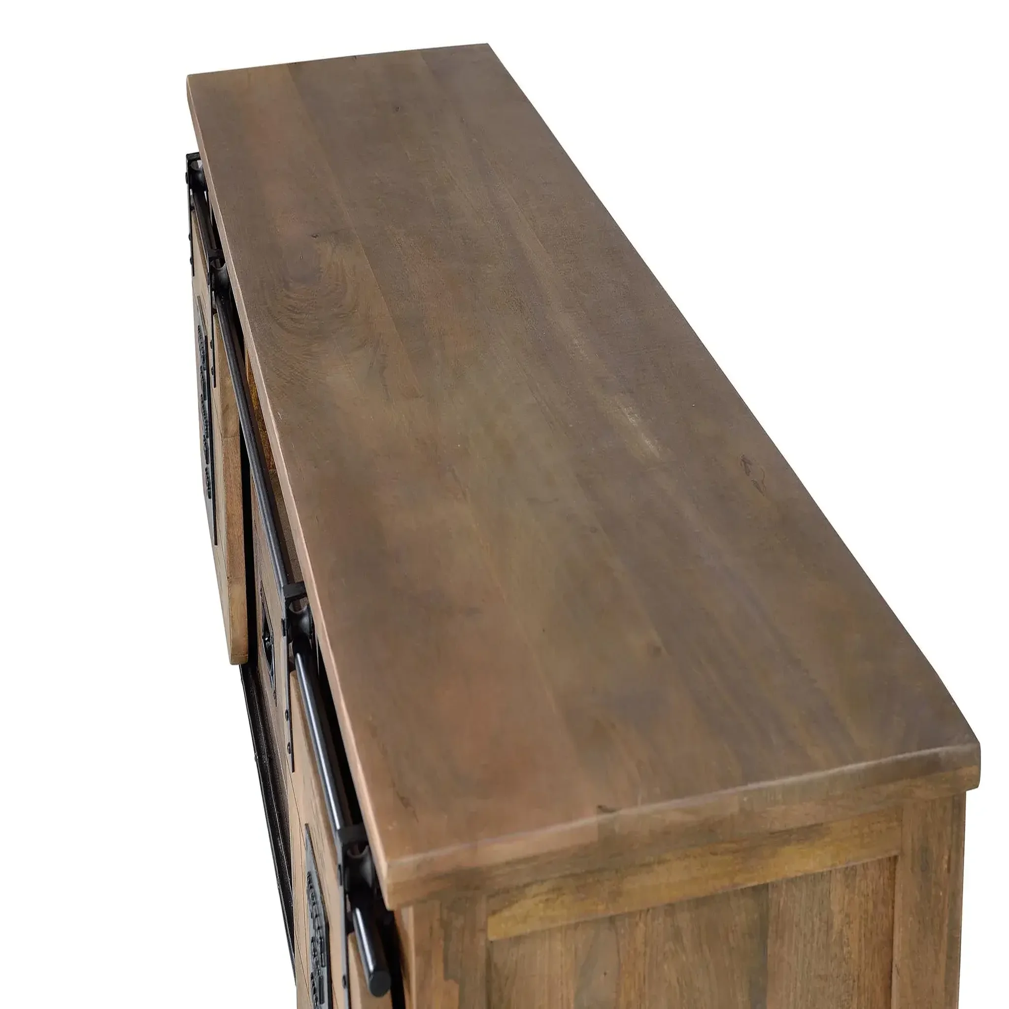 Voir la diapositive 3 : GINER Y COLOMER SL Meuble tv en bois de manguier 180 cm style industriel