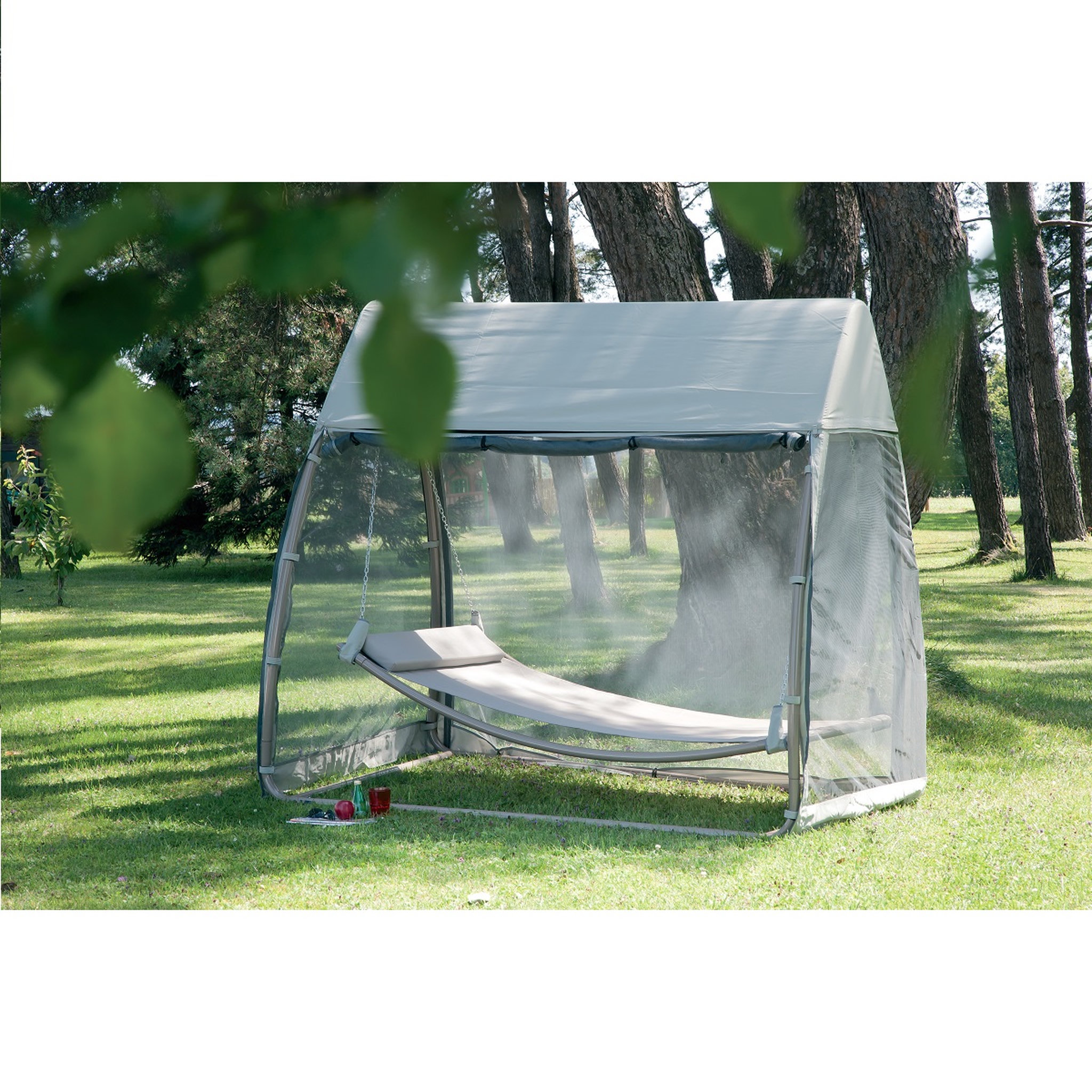 JARDILINE Hamac balancelle - Acier et polyester - Gris - 233x139x205cm - TONGA