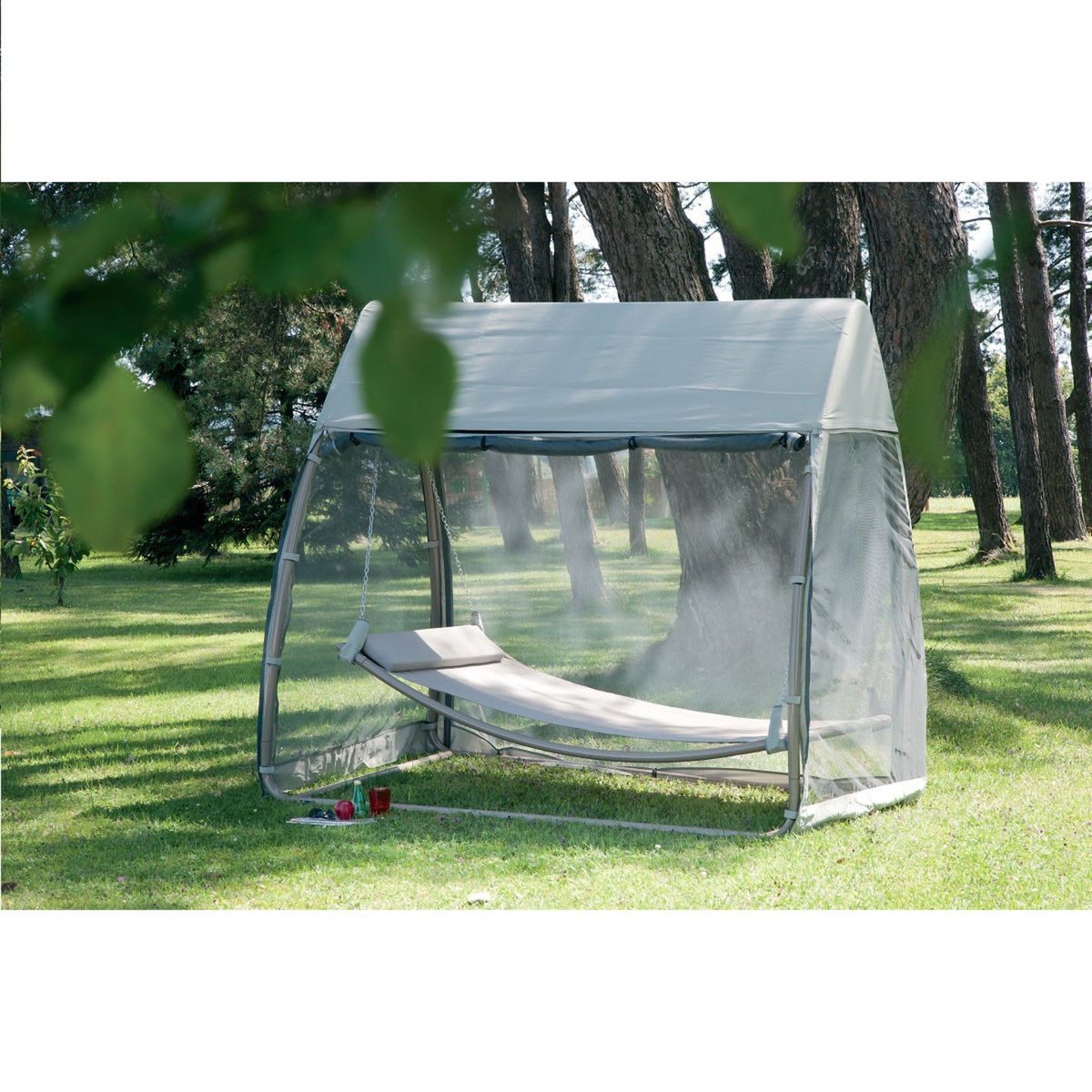 JARDILINE Hamac balancelle - Acier et polyester - Gris - 233x139x205cm - TONGA