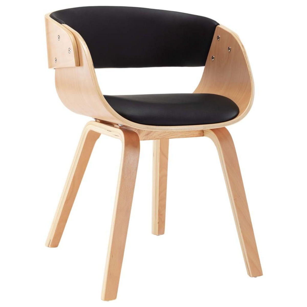 VIDAXL Chaise de salle a manger noir bois courbe et similicuir