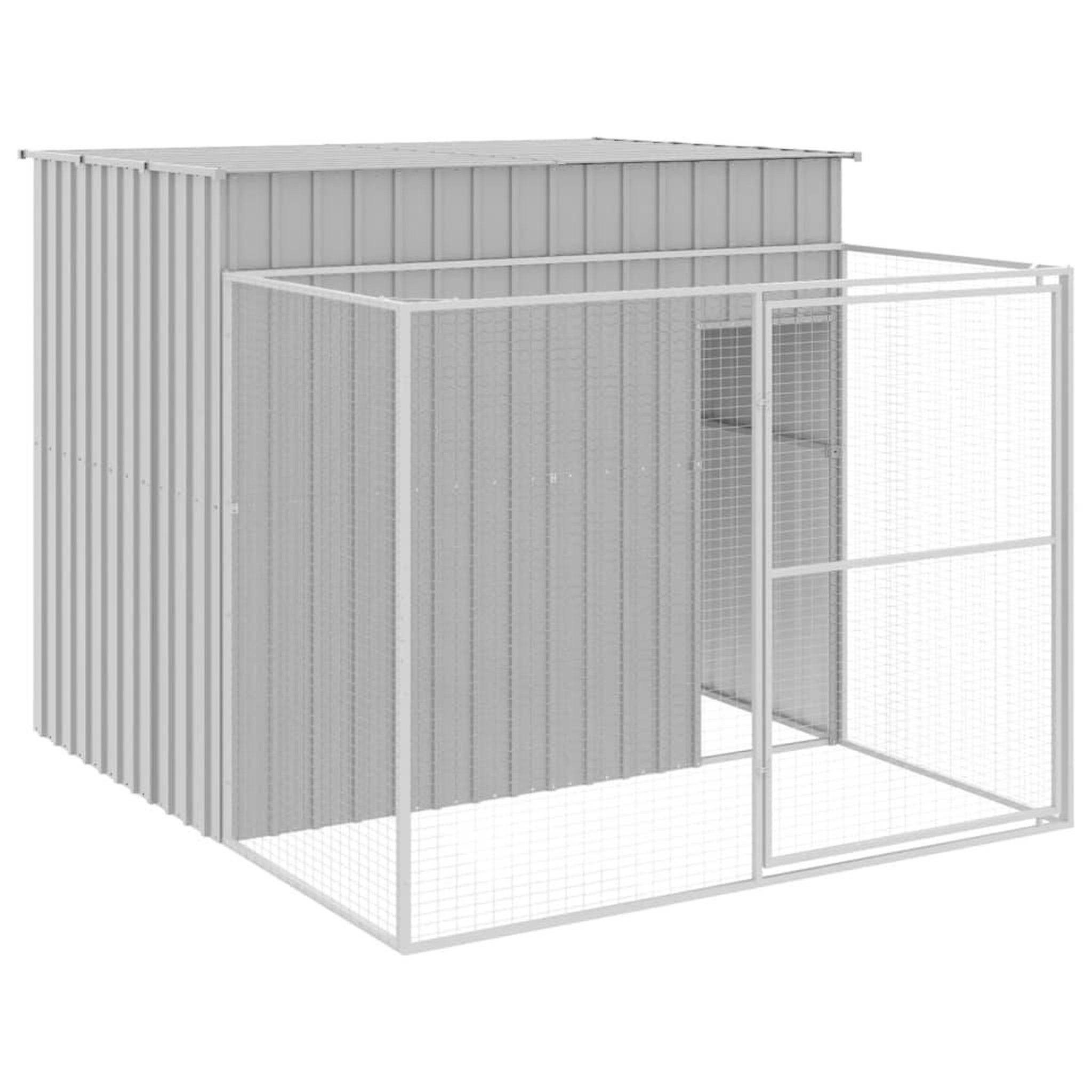 Voir la diapositive 2 : VIDAXL Niche pour chien avec cour gris clair 214x253x181 cm
