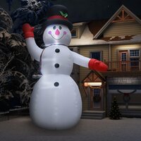 OUTSUNNY Bonhomme de neige gonflable avec pancarte 3 LED