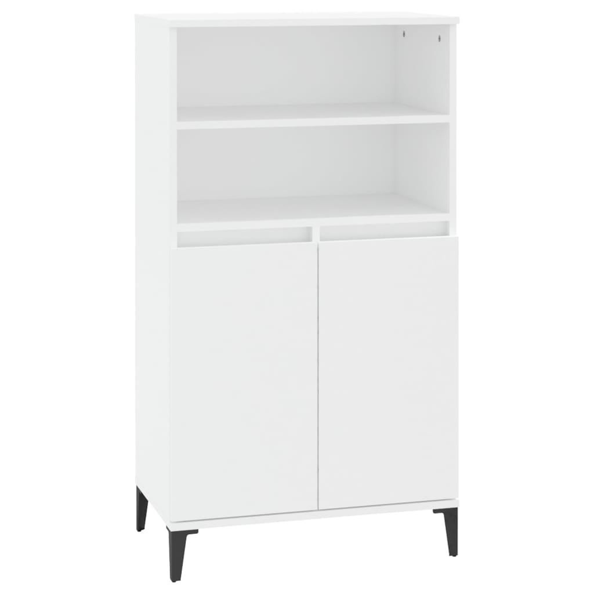 Voir la diapositive 2 : VIDAXL Buffet haut Blanc 60x36x110 cm Bois d'ingenierie