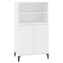 Voir la diapositive 2 : VIDAXL Buffet haut Blanc 60x36x110 cm Bois d'ingenierie