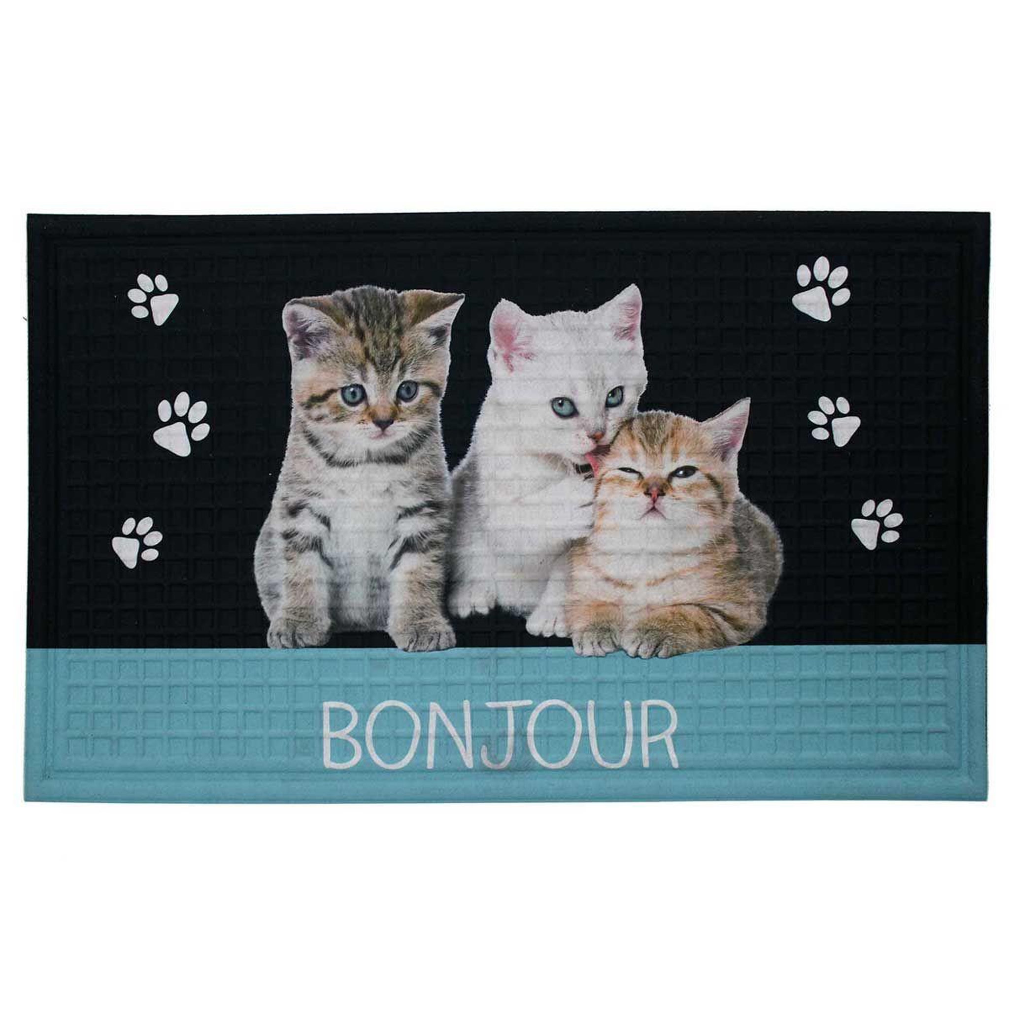 Douceur d'Intérieur Tapis Relief Imprimé  Chalut  45x75cm Bleu