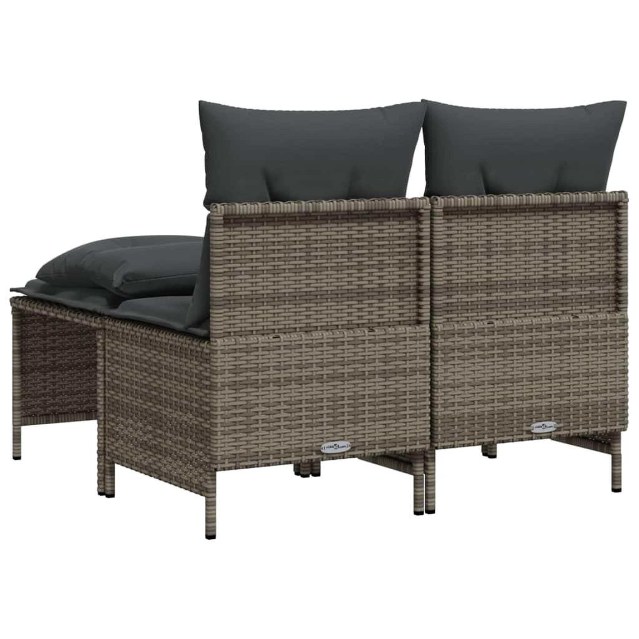 Voir la diapositive 5 : VIDAXL Salon de jardin 4 pcs avec coussins gris resine tressee