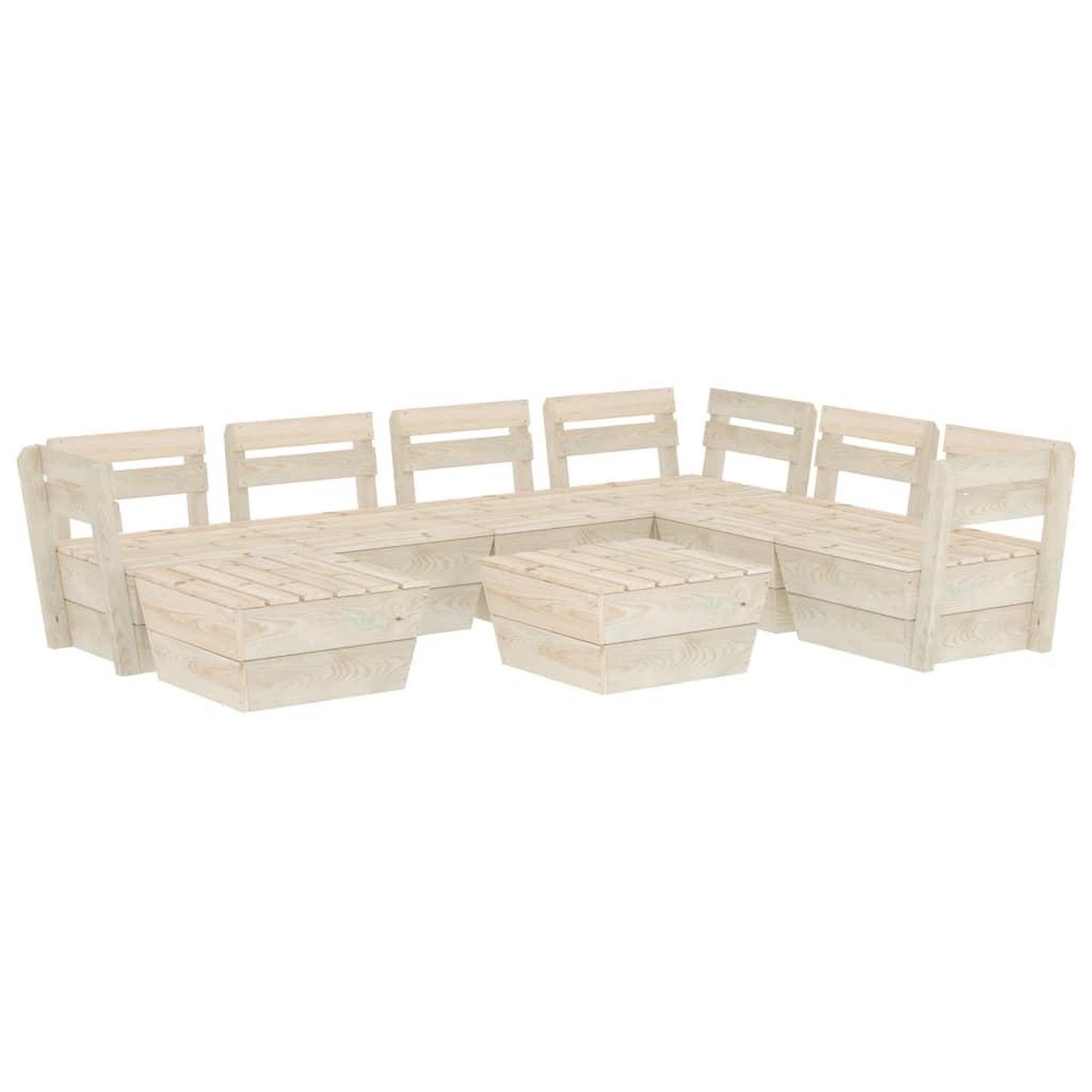 Voir la diapositive 2 : VIDAXL Salon de jardin palette 8 pcs Bois d'epicea impregne