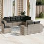Voir la diapositive 1 : VIDAXL Salon de jardin 8 pcs avec coussins gris clair resine tressee