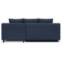 Voir la diapositive 6 : MARKET24 Canapé d'angle droit convertible MIKA 3 places - Tissu bleu foncé - Coffre de rangement - L218 x P98/145 x H84 cm