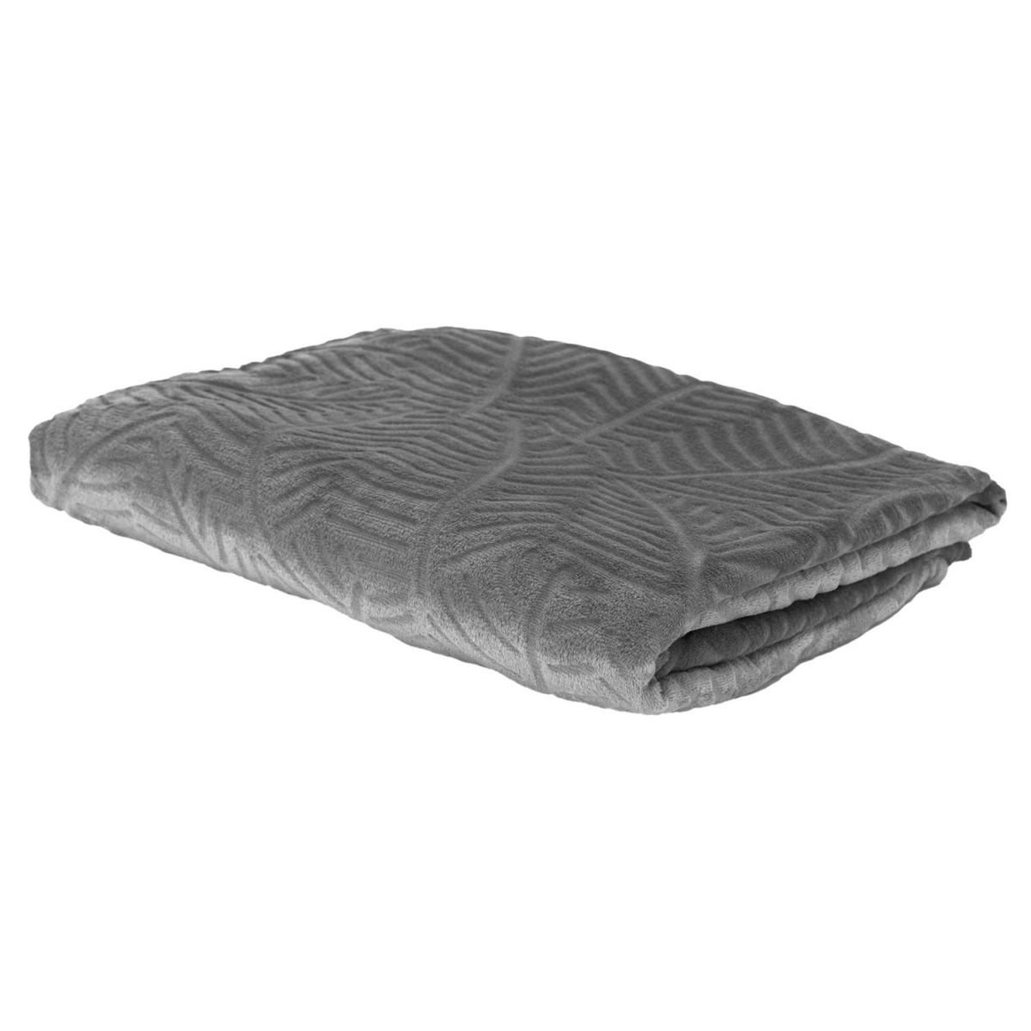 Voir la diapositive 2 : The Home Deco Factory Plaid flanelle embosse  roméo  150x200cm gris foncé