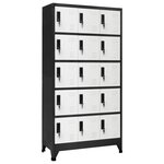 VIDAXL Armoire a casiers Anthracite et blanc 90x40x180 cm Acier