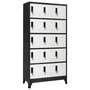 Voir la diapositive 1 : VIDAXL Armoire a casiers Anthracite et blanc 90x40x180 cm Acier