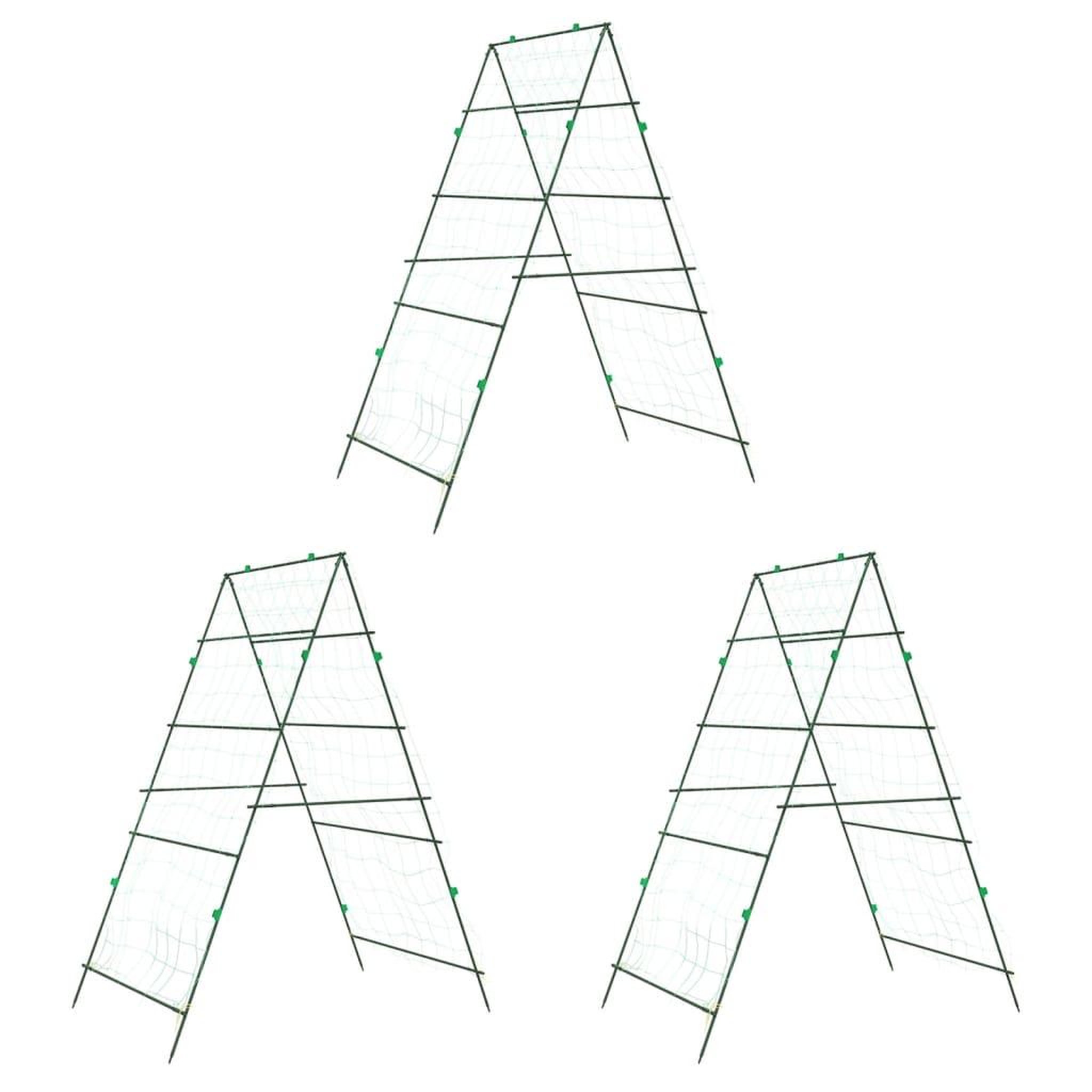 Voir la diapositive 2 : VIDAXL Treillis de jardin pour plantes grimpantes 3 pcs forme A acier