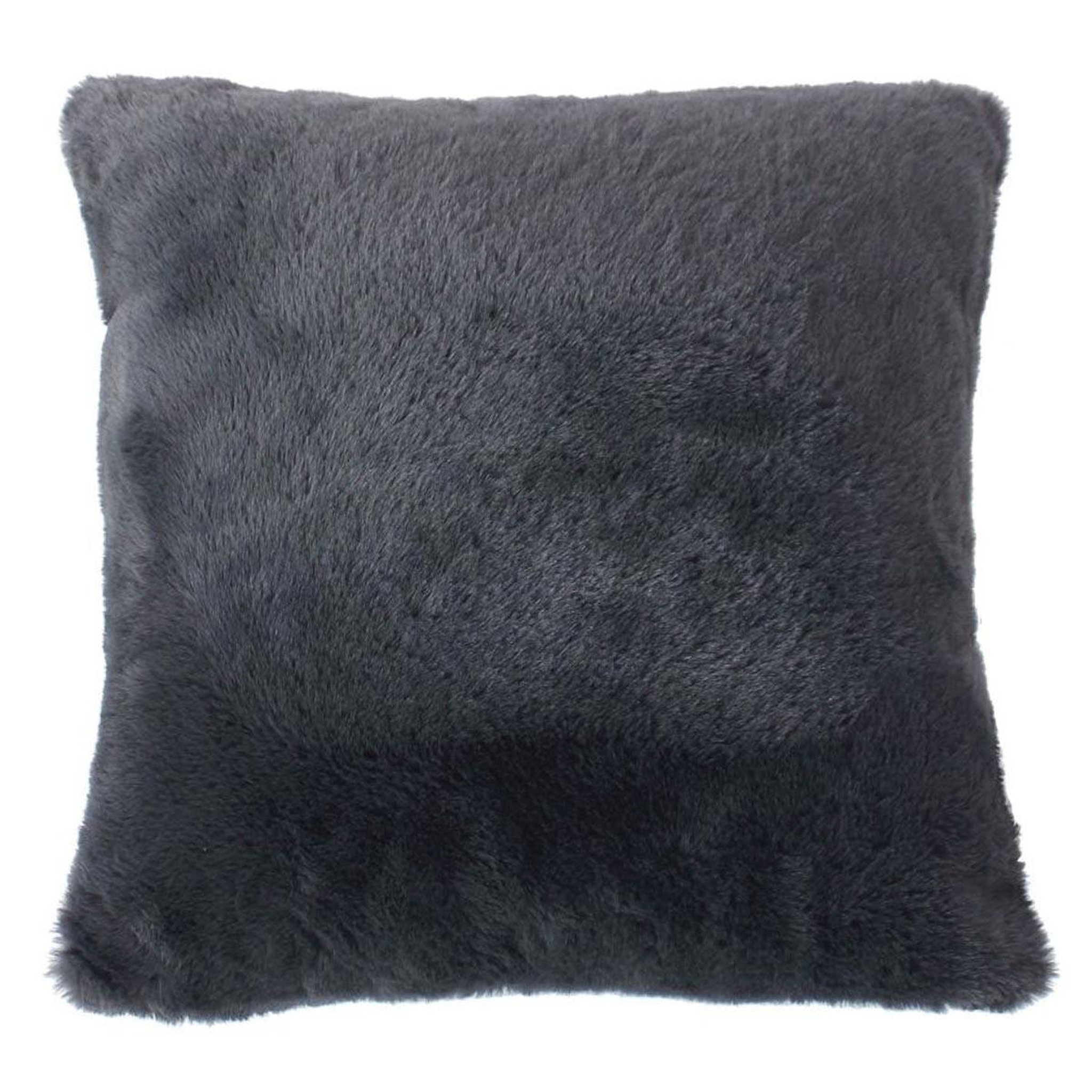 ENJOY HOME Coussin déco imitation fourrure  rabbit pop  40x40cm anthracite