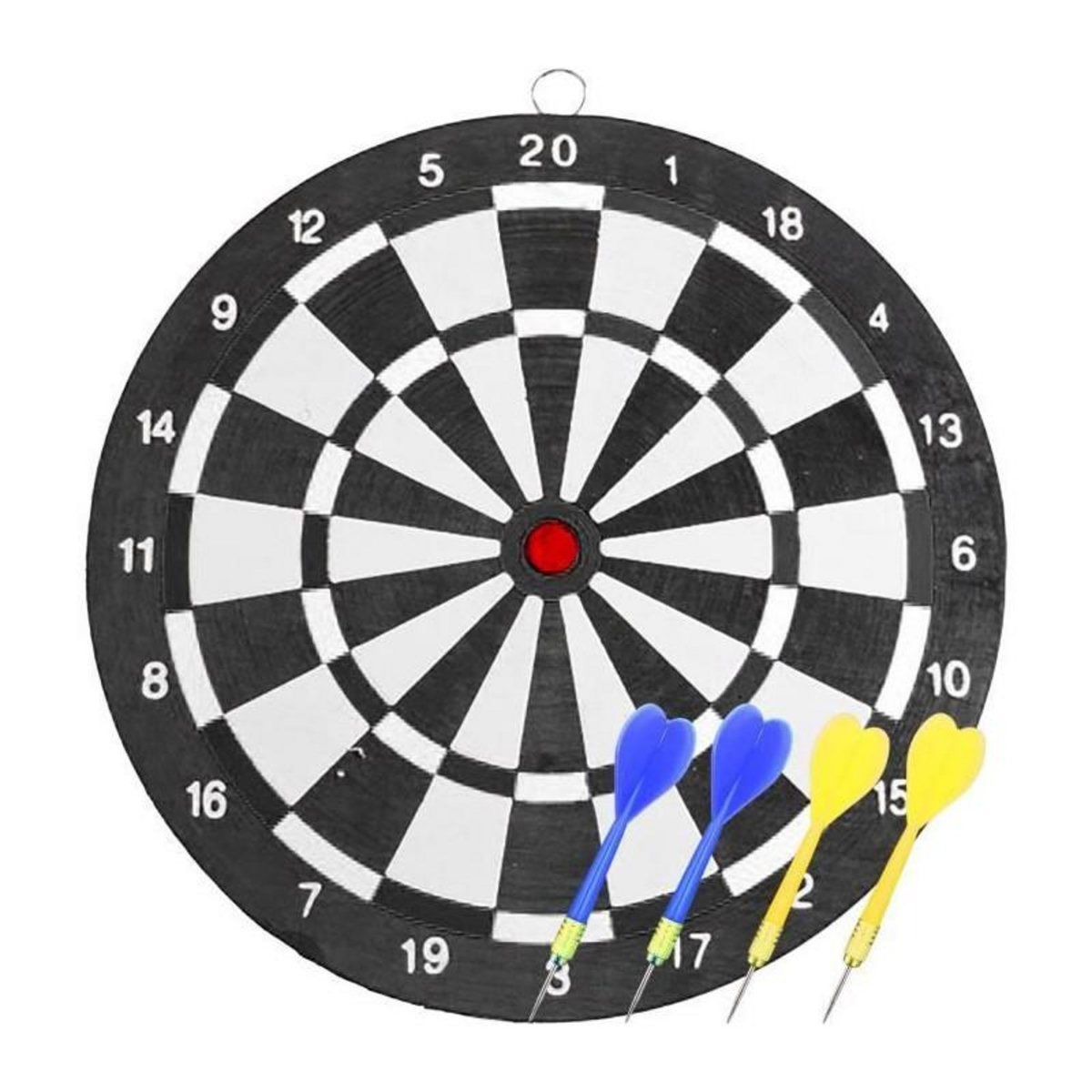 SPORT AND FUN Set cible et fléchettes - SPORT AND FUN - Papier enroulé - 4 fléchettes - Diametre 25 cm