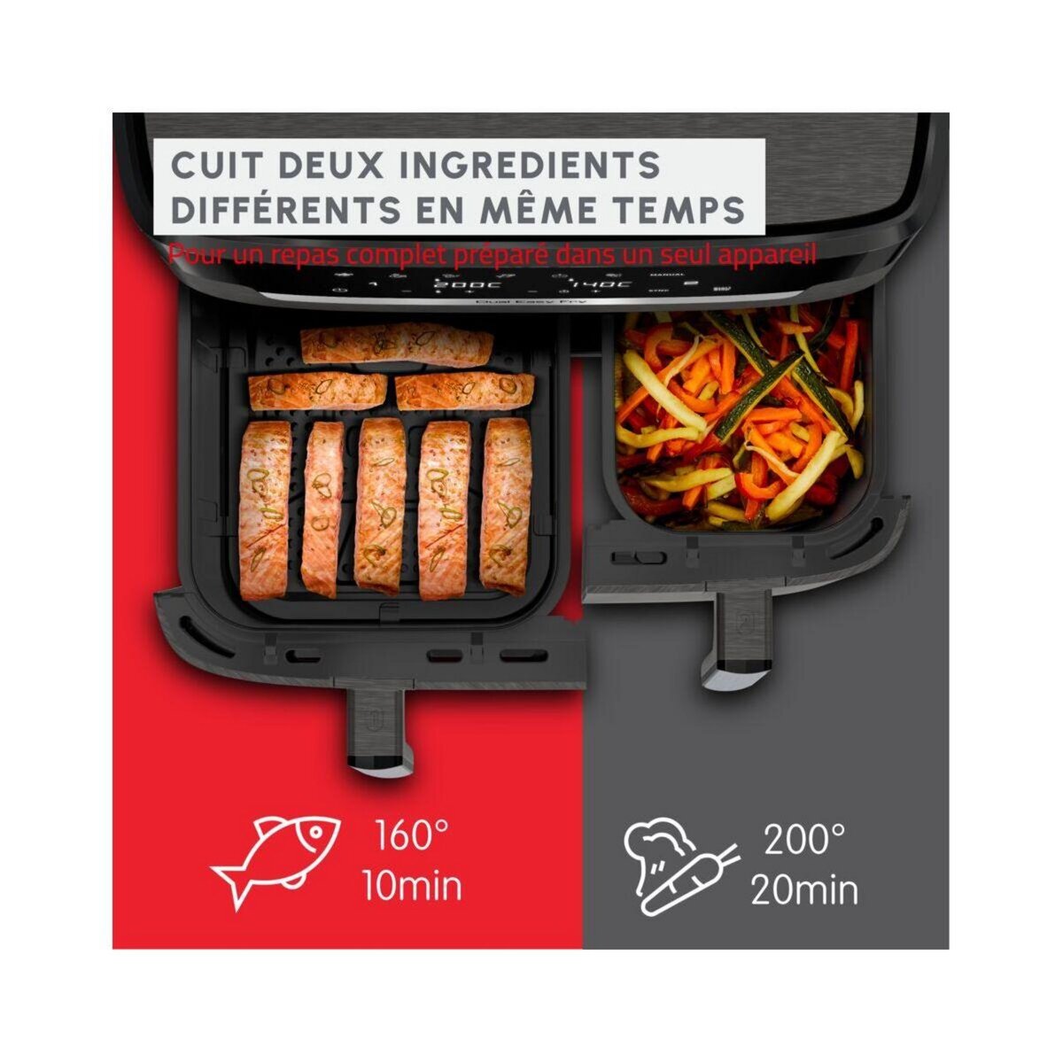 MOULINEX Friteuse sans huile Easy fry Dual XXL 11L EZ942HF0