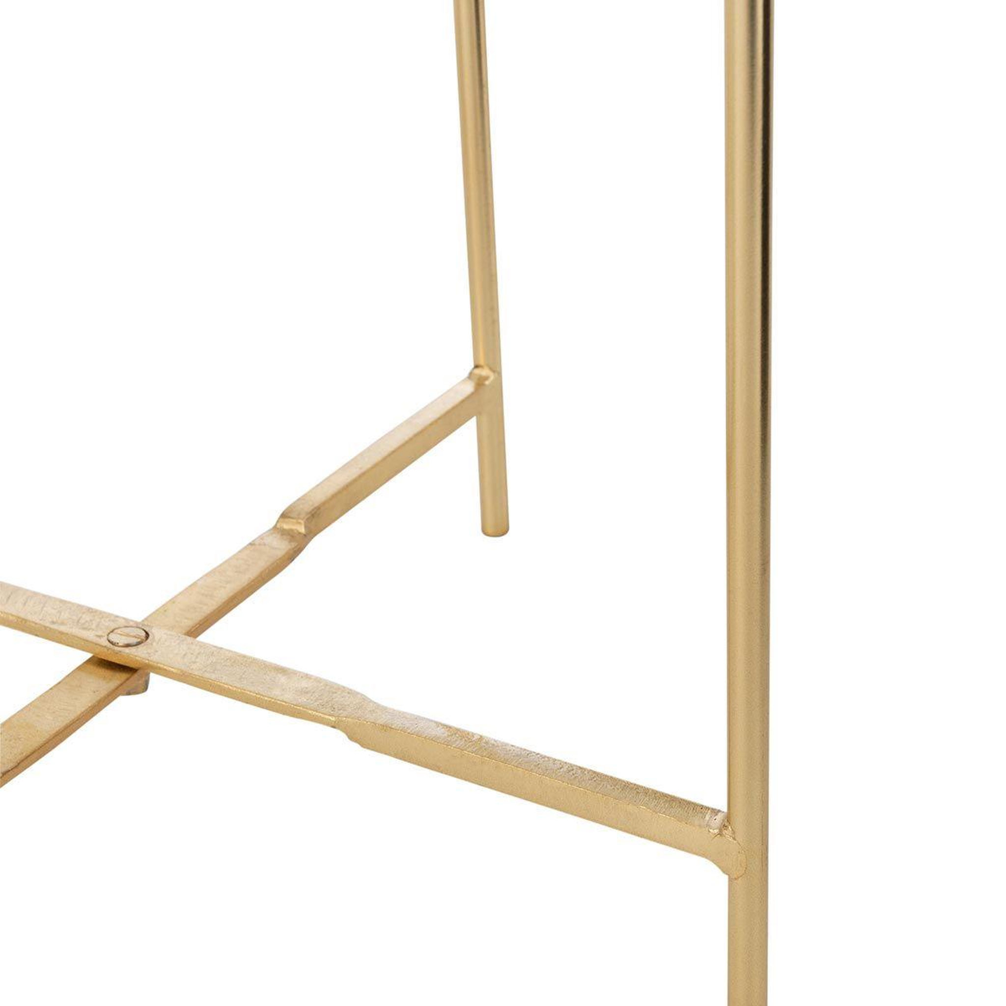 Voir la diapositive 4 : J-LINE Lot de 2 tables gigognes  obi  58cm transparent & or