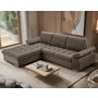 Voir la diapositive 1 : BEST MOBILIER Bianca - canapé d'angle gauche 4 places convertible avec coffre en tissu texturé