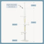 Voir la diapositive 2 : PAWHUT Arbre à chat réglable en hauteur 225-255 cm - tour pour chat 3 griffoirs nuages, 2 balles - blanc