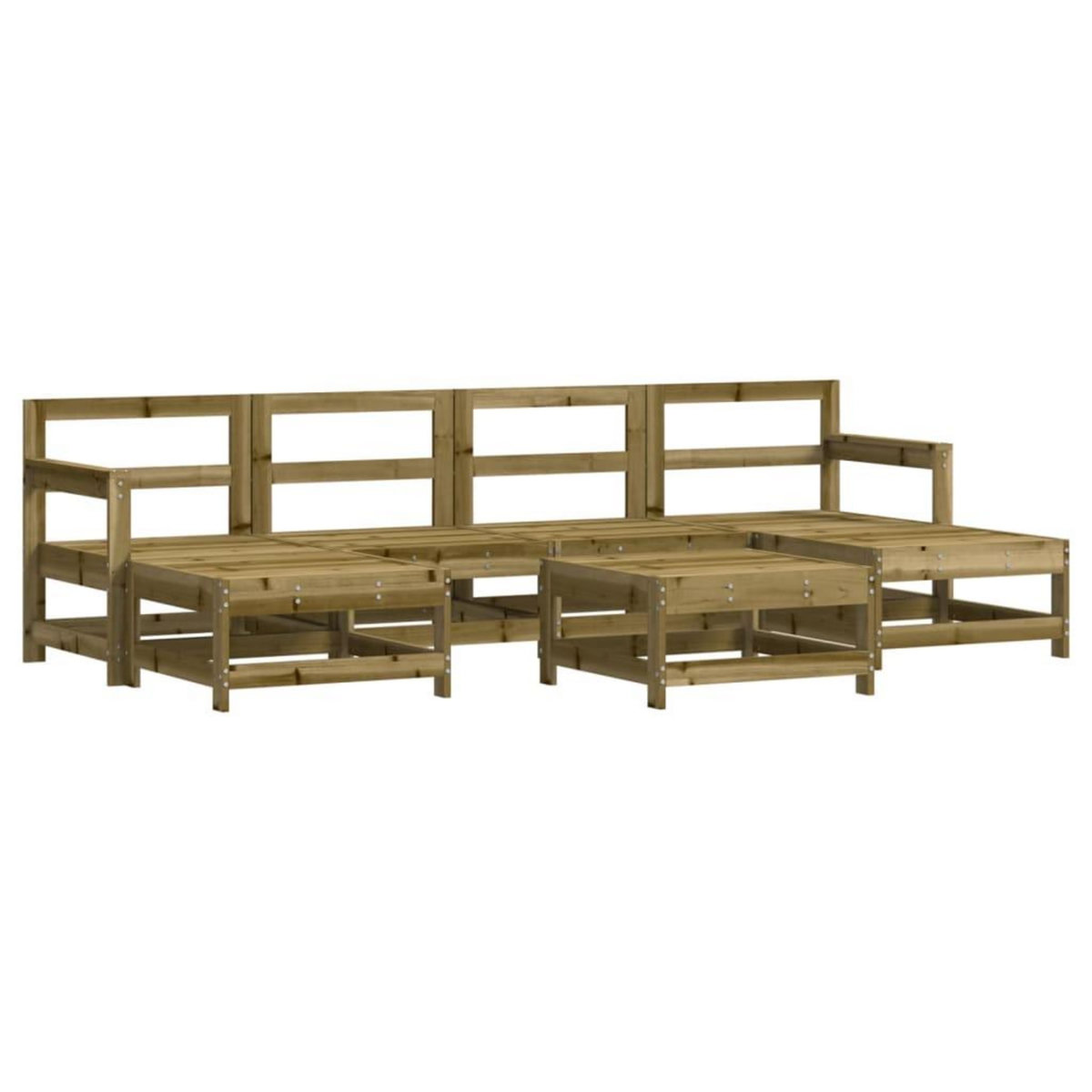 VIDAXL Salon de jardin 7 pcs bois de pin impregne