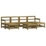 Voir la diapositive 2 : VIDAXL Salon de jardin 7 pcs bois de pin impregne