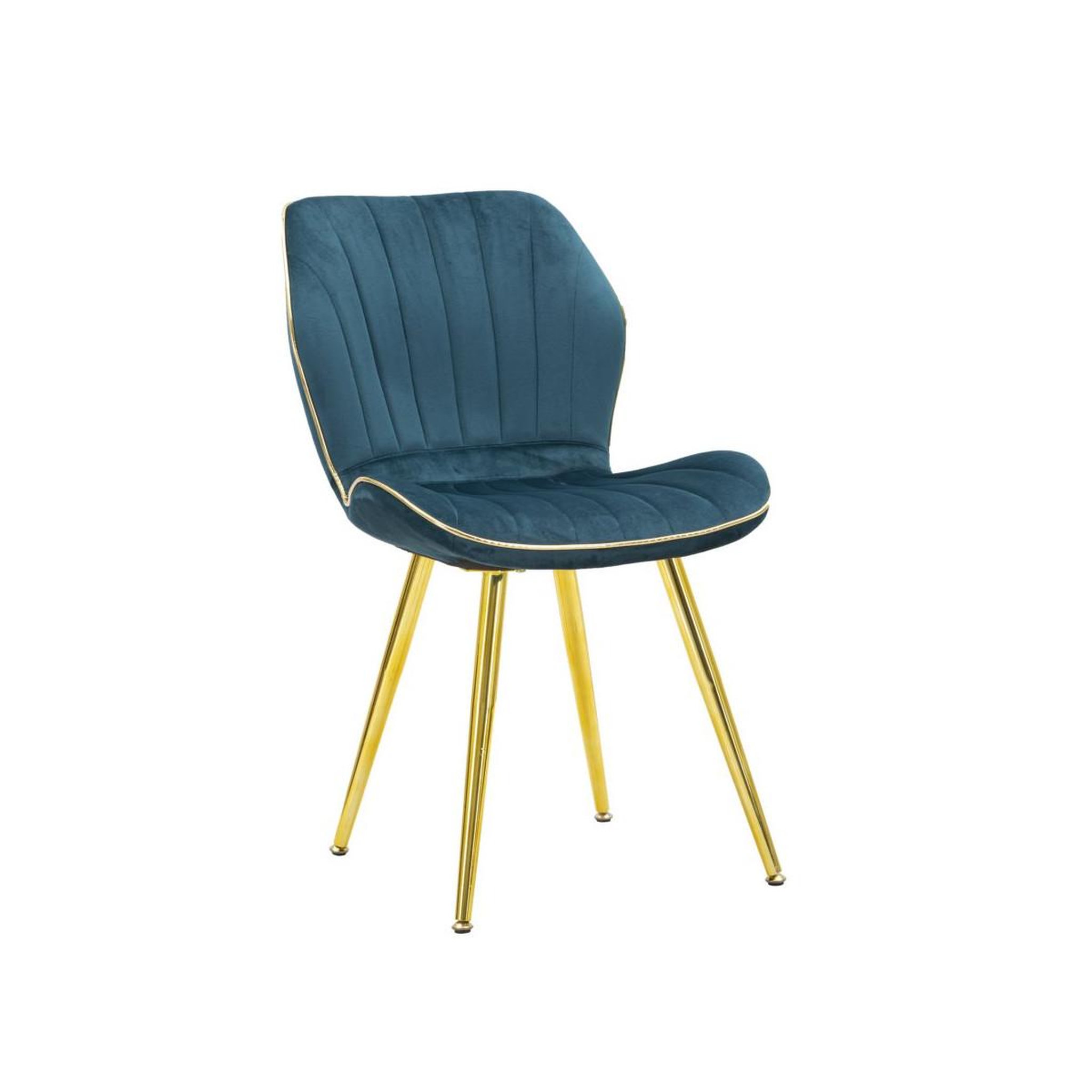 Voir la diapositive 2 : Paris Prix Lot de 2 chaises en tissu  paris  77cm bleu & or