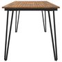 Voir la diapositive 4 : VIDAXL Table de jardin avec pieds epingle a cheveux 160x80x75 acacia
