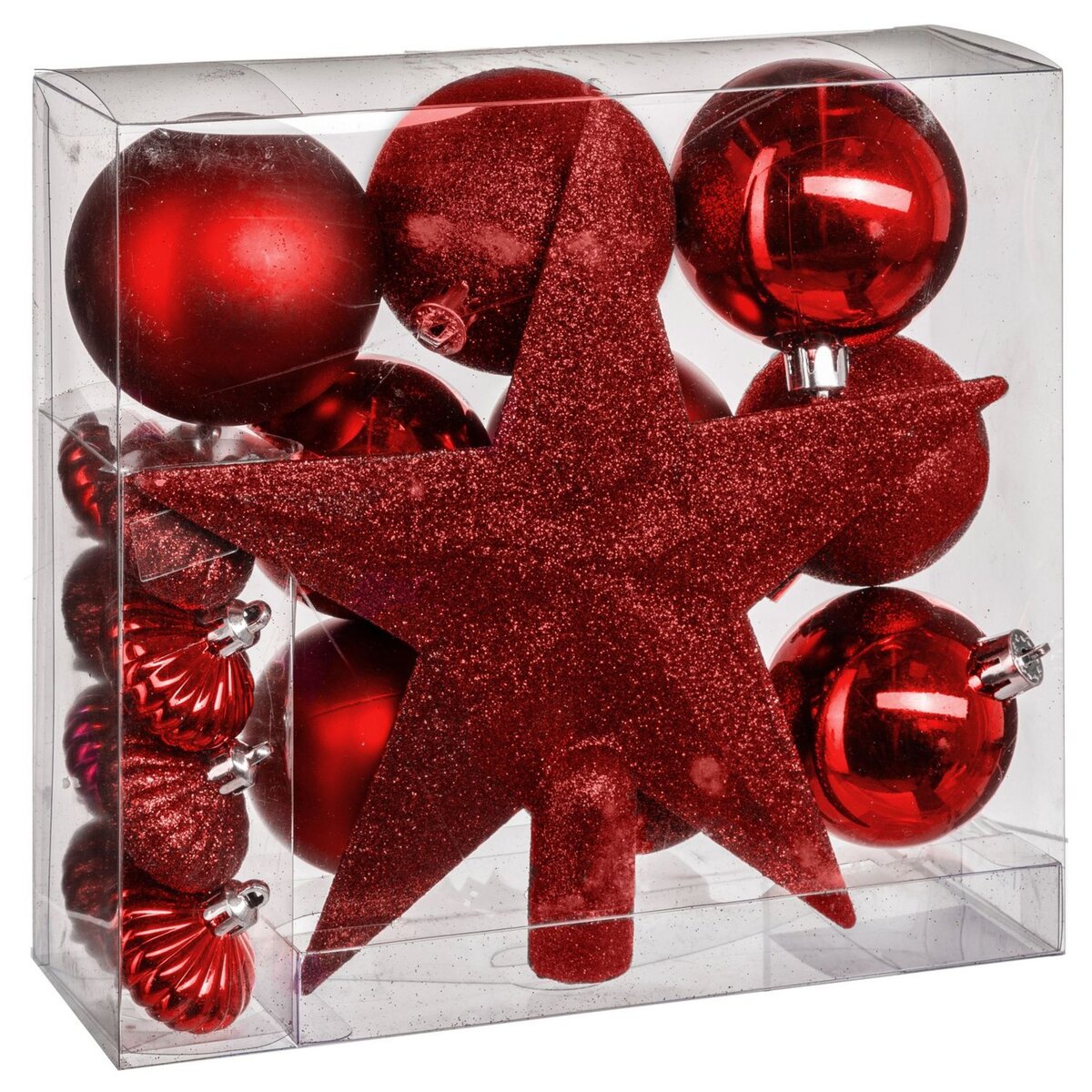 FEERIC LIGHT & CHRISTMAS Kit de décorations pour sapin de noël - 18 Pièces - Rouge