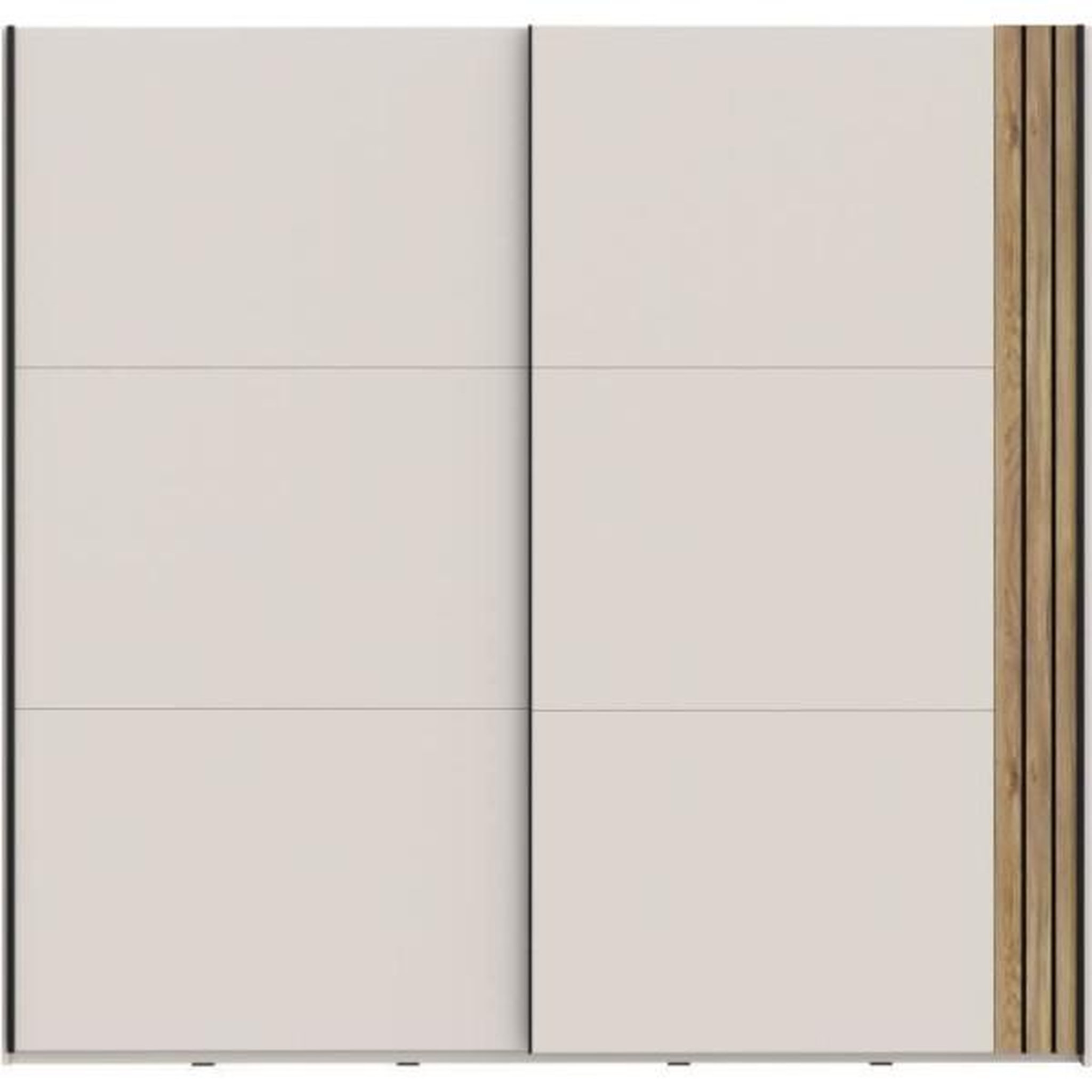 Voir la diapositive 3 : Armoire aménagée - WAIKATO - 2 portes coulissantes - Blanc - 220,1 x 61,2 x 210,5 cm