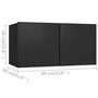 Voir la diapositive 6 : VIDAXL Ensemble de meubles TV 3 pcs Noir Bois d'ingenierie