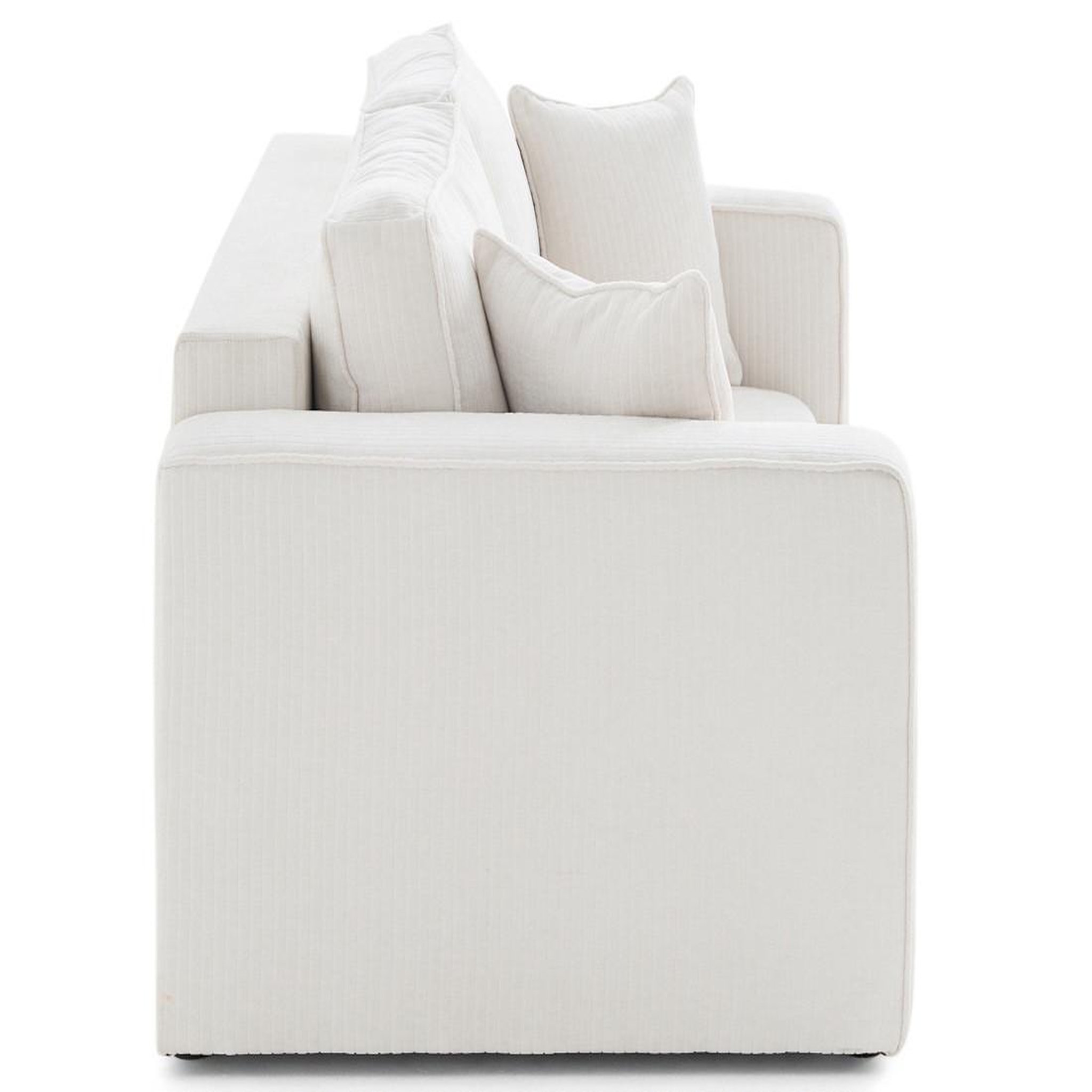 Voir la diapositive 4 : BEST MOBILIER Topaze - canapé droit 2 places en velours côtelé plat