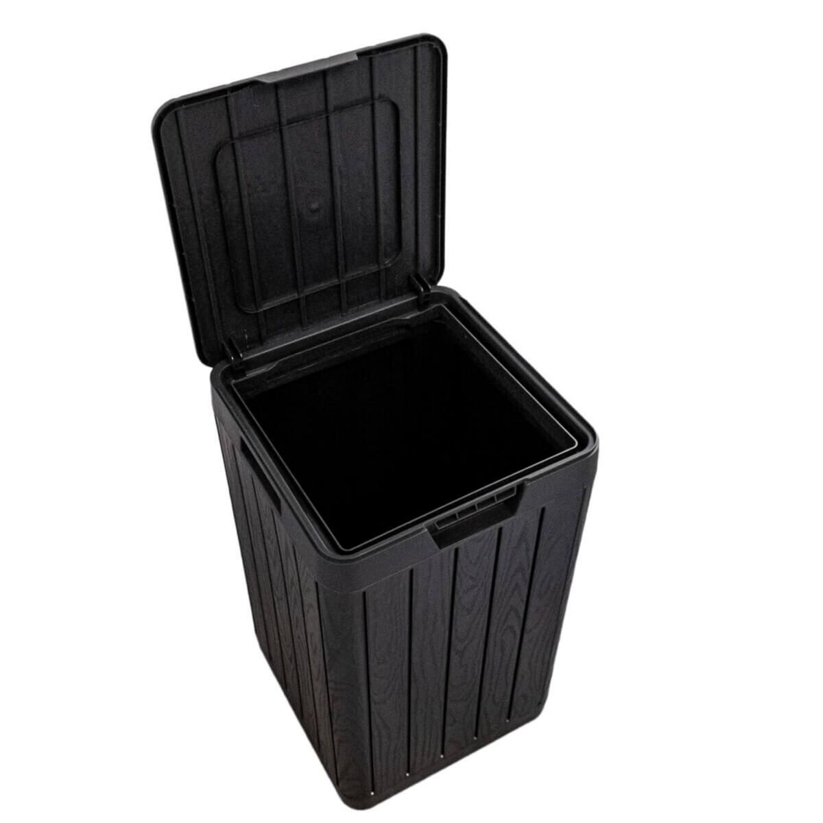 Toomax Poubelle de jardin 80 Litres Noire 38 x 38 x H65 cm Couvercle à pression TOOMAX