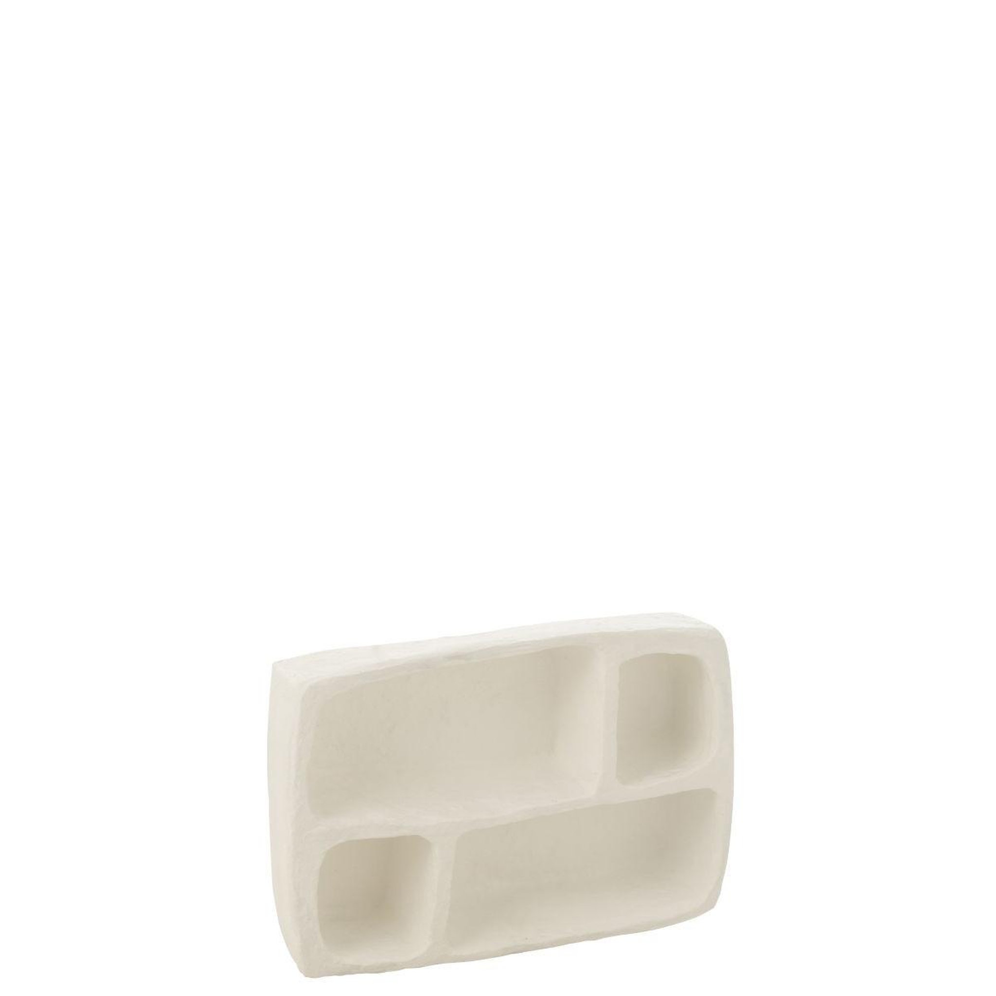 Voir la diapositive 2 : J-LINE Étagère murale en papier mâché  flint  45cm blanc