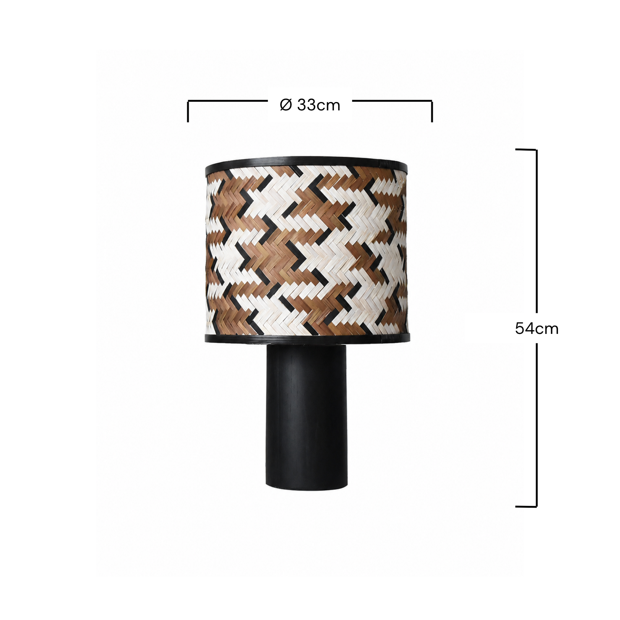 Voir la diapositive 4 : MAISON PAVANE Grande lampe à poser en bois de chêne et bambou marron et noir-phil