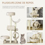 Voir la diapositive 5 : PAWHUT Arbre à chat multi-équipement griffoirs grattoirs plateformes tunnel paniers dim. 50 x 40 x 105 cm beige