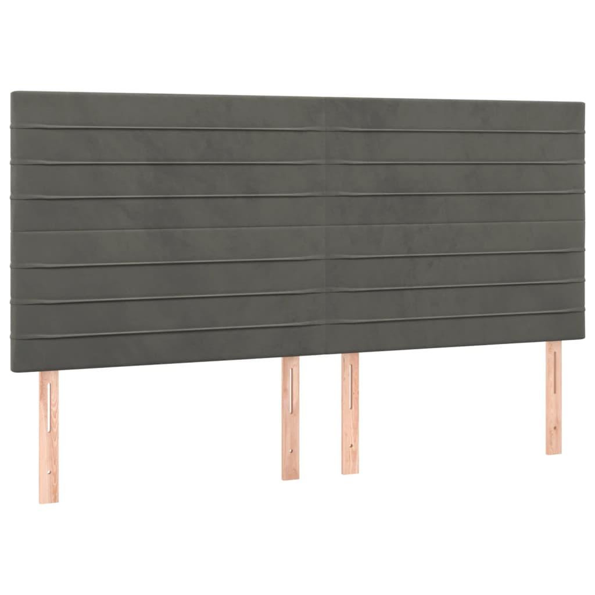 Voir la diapositive 4 : VIDAXL Tete de lit a LED Gris fonce 200x5x118/128 cm Velours