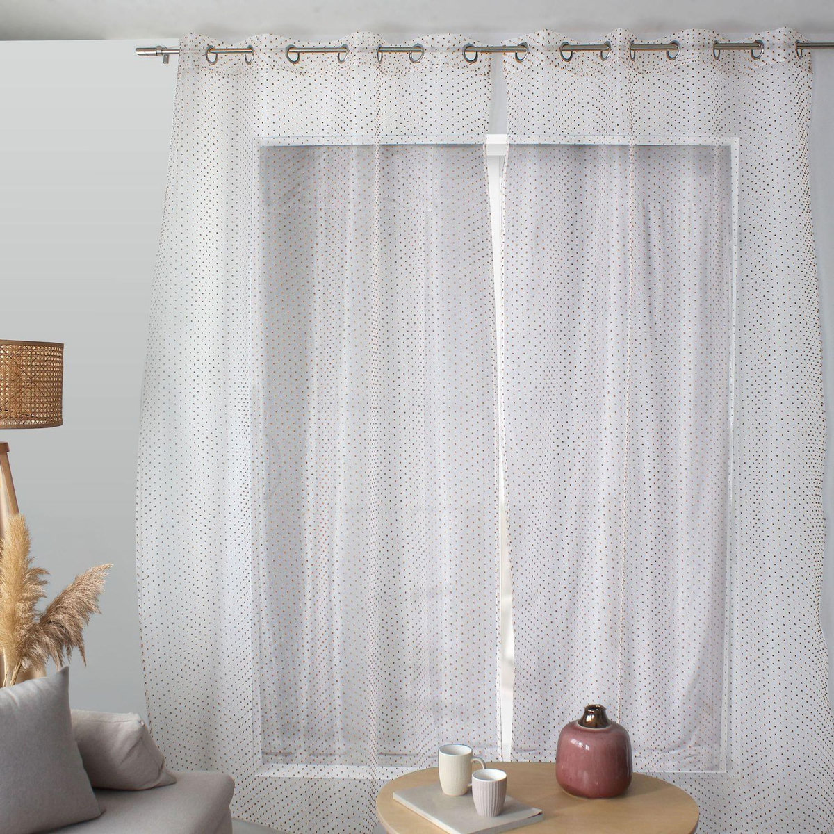 TOILINUX Voilage plumetis en organza LOLITA