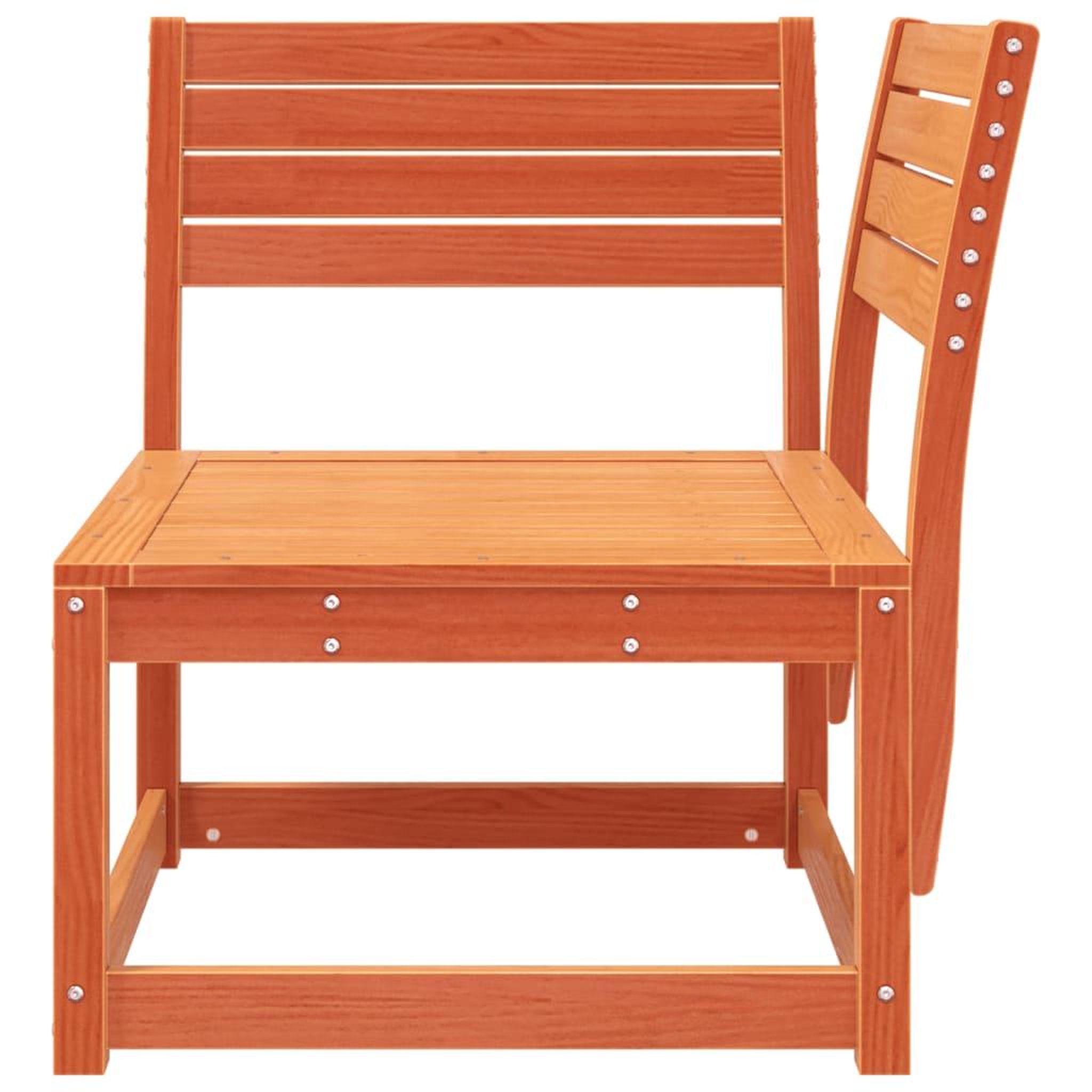 Voir la diapositive 4 : VIDAXL Canape d'angle de jardin cire marron 73x73x78cm bois pin massif
