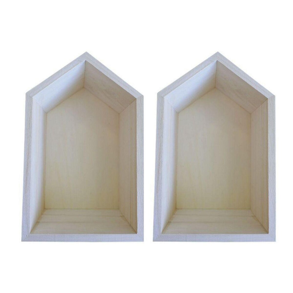 Artemio 2 étagères en bois maison 22,5 x 14 x 10 cm