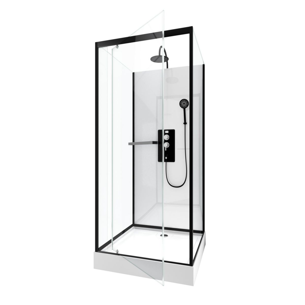 Aurlane Cabine de douche carré City 80 - 80 x 219 à 230 cm