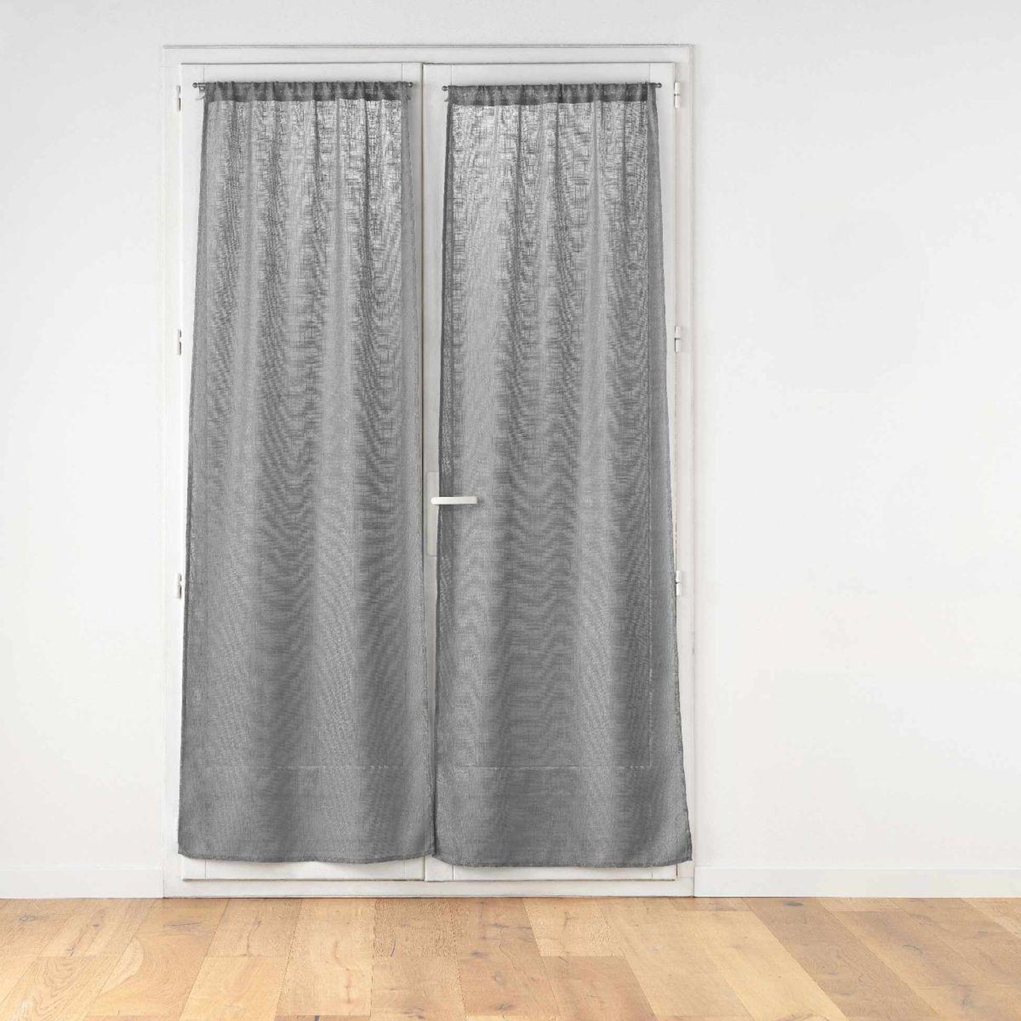 Douceur d'Intérieur Paire de voilages passe-tringle  haltona  70x240cm gris