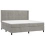 Voir la diapositive 3 : VIDAXL Sommier a lattes de lit et matelas Gris clair 200x200cm Velours