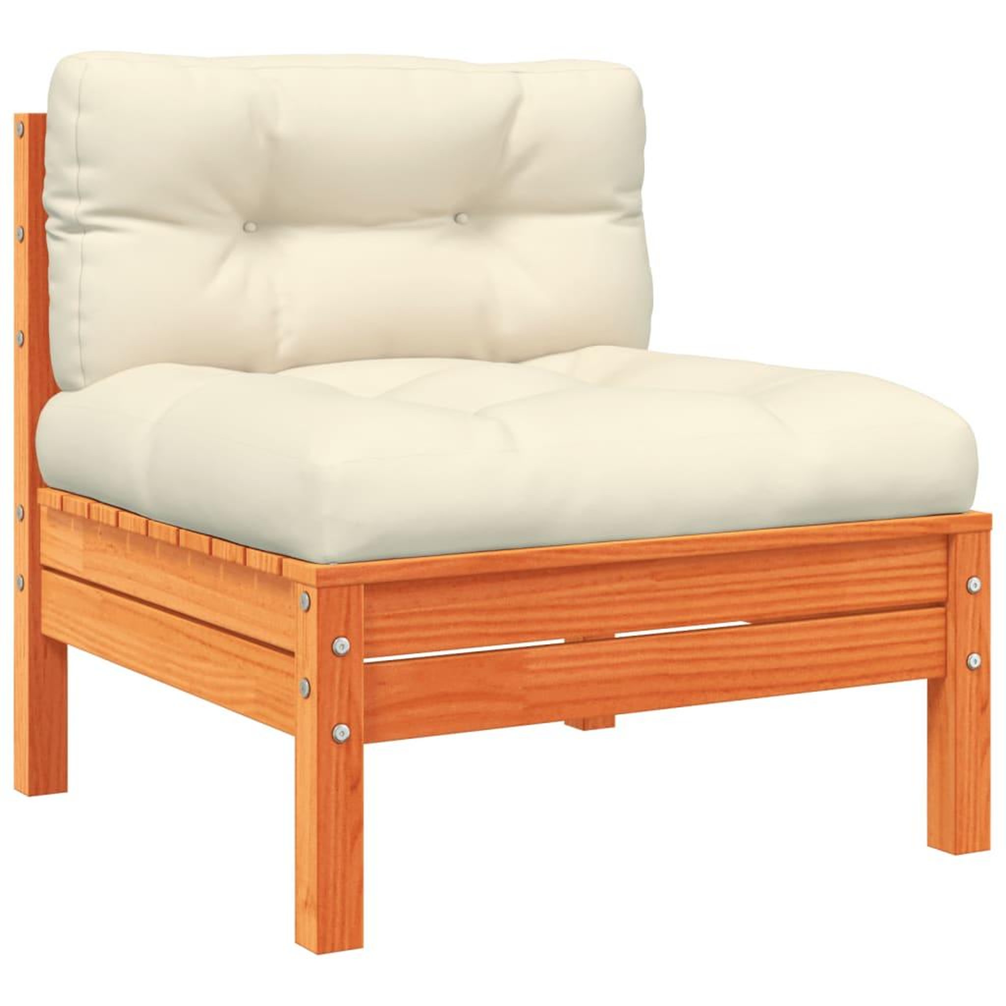 Voir la diapositive 5 : VIDAXL Salon de jardin 6 pcs avec coussins cire marron bois pin massif