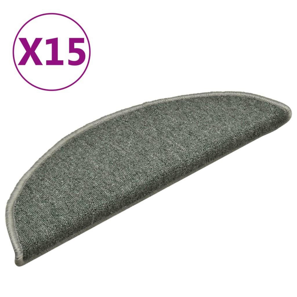 VIDAXL Tapis de marches d'escalier 15 pcs Vert fonce 56x17x3 cm